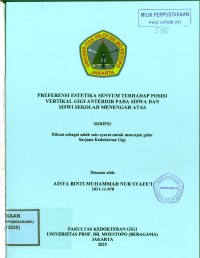 Image of Preferensi Estetika Senyum terhadap Posisi Vertikal Gigi Anterior pada Siswa dan Siswi Sekolah Menengah Atas