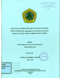 Image of Aktivitas Antibakteri Minyak Zaitun Ekstra Virgin terhadap Aggregatibacter actinomycetemcomitans pada Plat Gigi Tiruan Akrilik Heat Cured