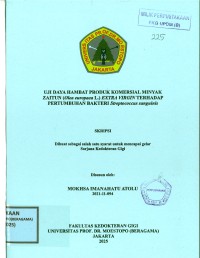 Image of Uji Daya Hambat Produk Komersial Minyak Zaitun (Olea europaea L.) Extra Virgin Terhadap Pertumbuhan Bakteri Streptococcus sanguinis