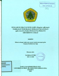 Image of Pengaruh Obat Kumur Jahe (Zingeber officinale) terhadap Perubahan Derajat Keasaman (pH) Saliva pada Pengguna Peranti Ortodonti Cekat