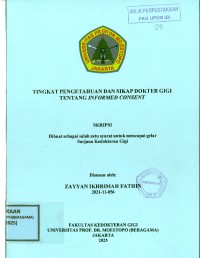 Image of Tingkat Pengetahuan dan Sikap Dokter Gigi tentang Informed Consent